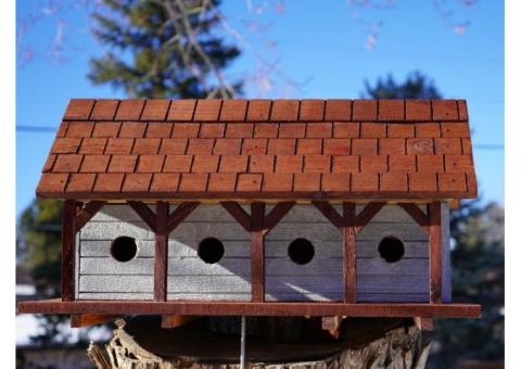 Purple Martin Solid Cedar Handmade Birdhouse-Cherrywood